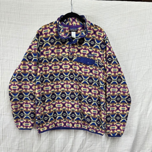 Patagonia Tops - Patagonia Synchilla Women's Medium Aberdeen Butterfly Pattern Fleece Snap Aztec